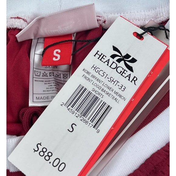 Kobe Bryant Lower Merion Front Logo Headgear Mens Small Red Basketball Shorts - Picture 7 of 10